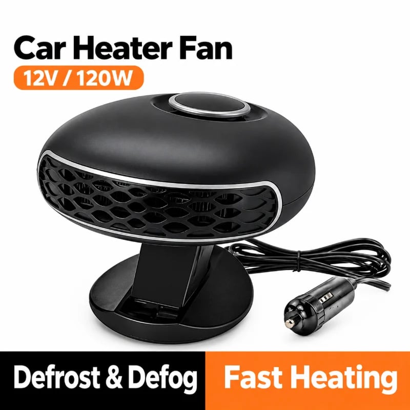 Portable Car Heater Defroster with 360-Degree Rotating Base