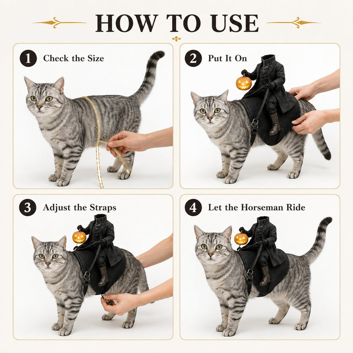 🎃 Headless Horseman Pet Costume — Hilarious Halloween Rider for Cats & Dogs 🐎