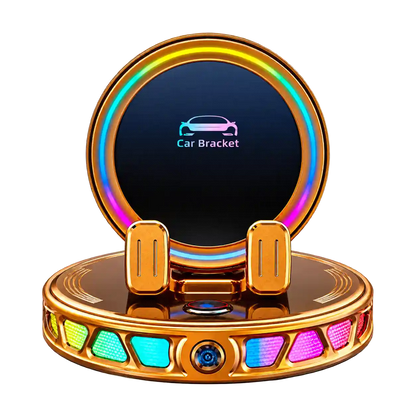 360° Rotating Wireless Charging Car Phone Mount with RGB Light