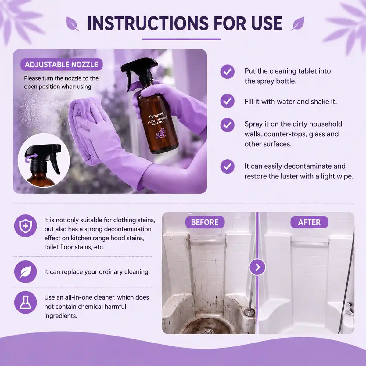 Fempick Multi-Surface Cleaning Tablets