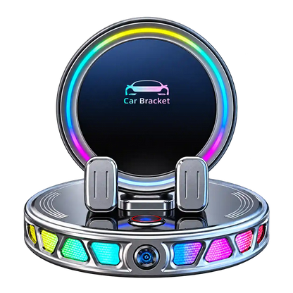 360° Rotating Wireless Charging Car Phone Mount with RGB Light