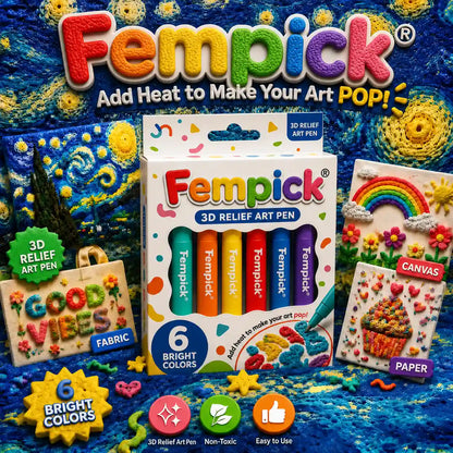 Save 50% by ordering today丨Fempick® 3D Relief Art Pen – Turn Flat Drawings Into Touchable 3D Art🪄