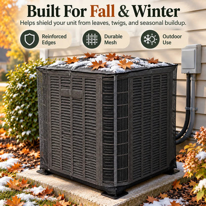 🍂Breathable Full-Mesh Outdoor AC Cover – Leaf & Debris Guard with Secure Fit