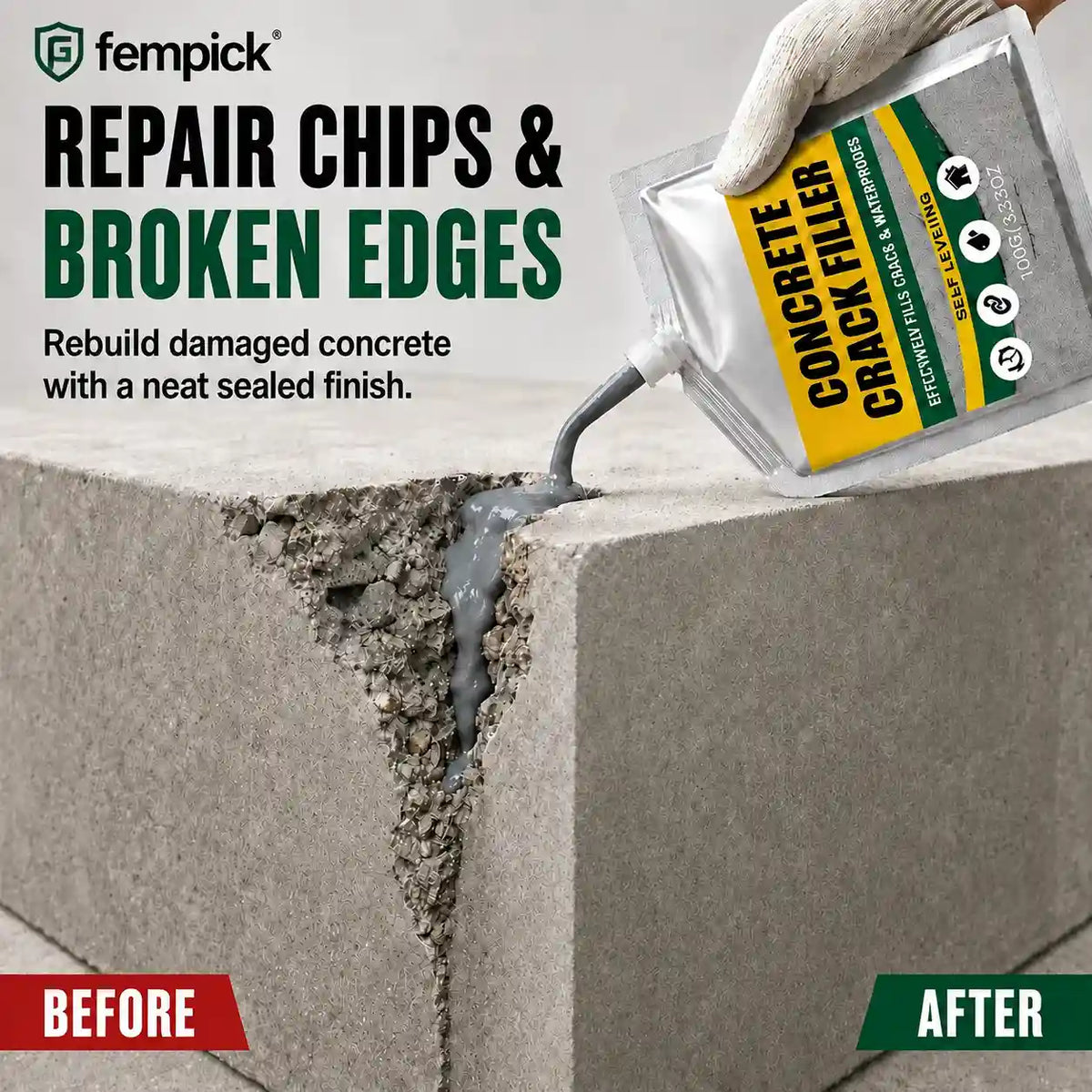 🏠 Waterproof Concrete Crack Filler for Indoor & Outdoor Use
