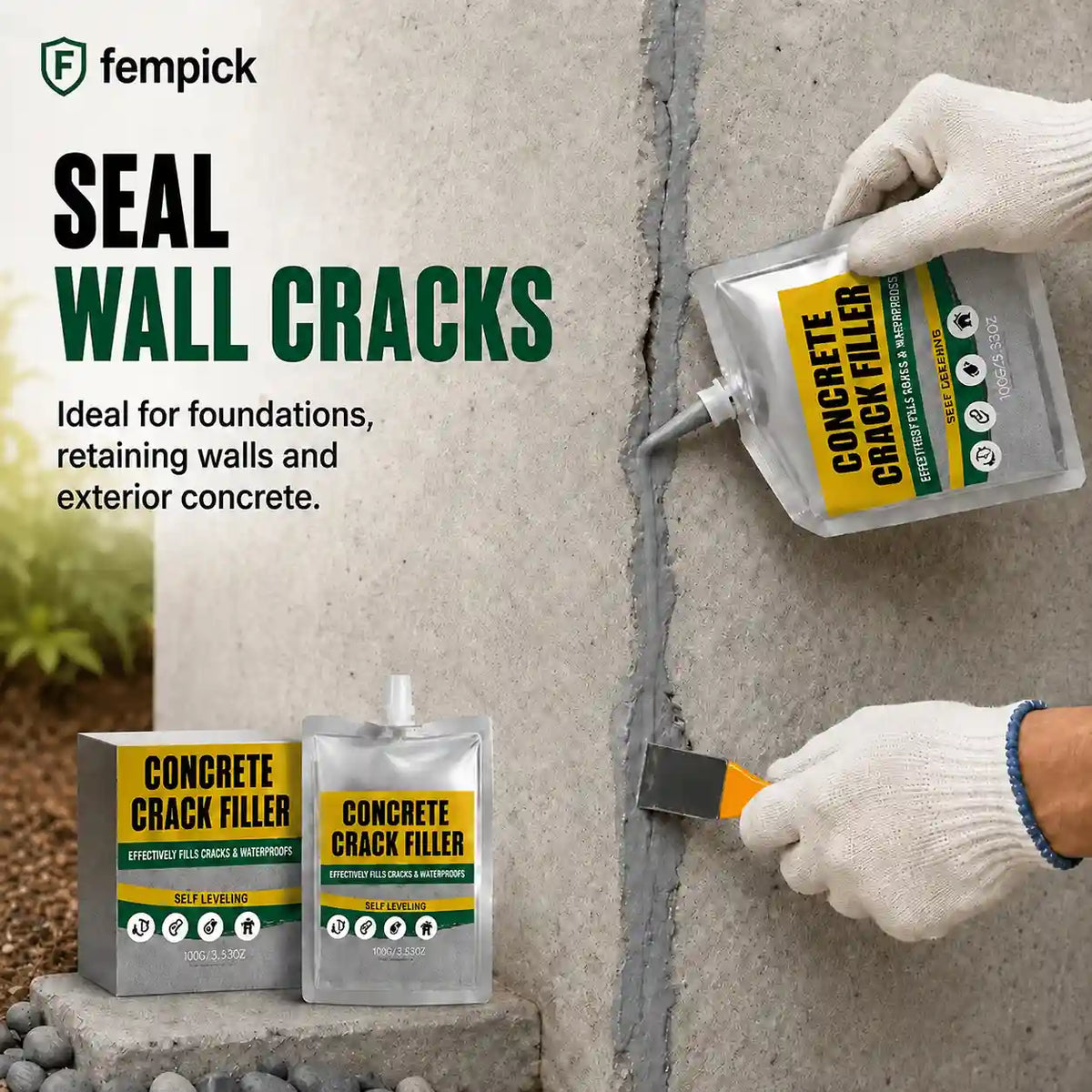 🏠 Waterproof Concrete Crack Filler for Indoor & Outdoor Use