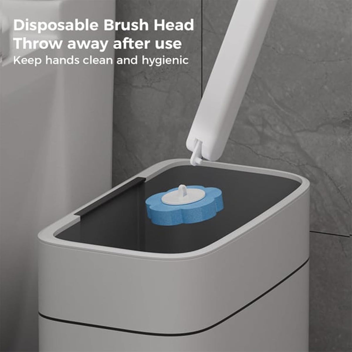 Disposable toilet brush kit with compact holder