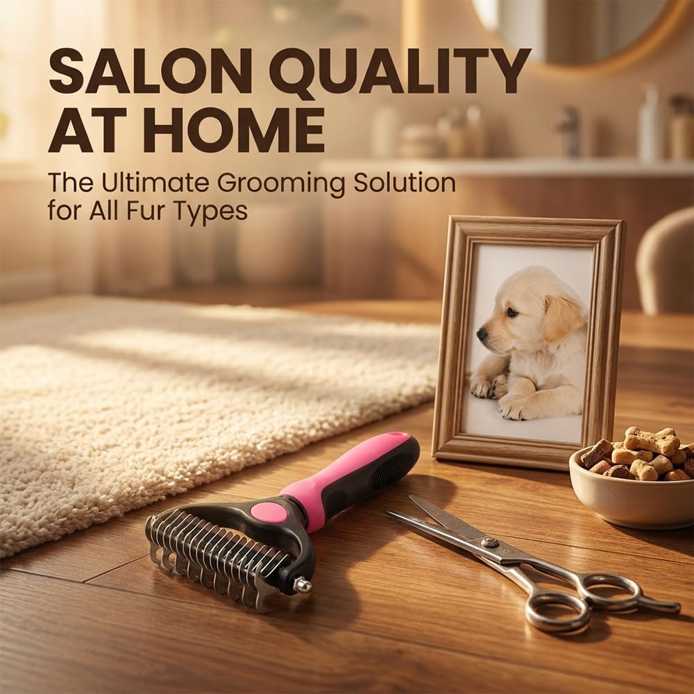 Fempick™ 95% Less Shedding Grooming Tool,2-in-1 Deshedding & Dematting Comb