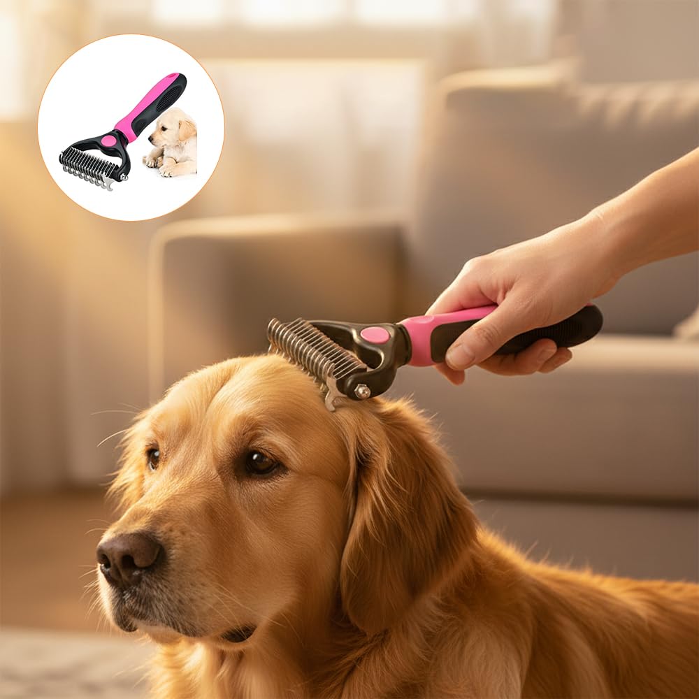 Fempick™ 95% Less Shedding Grooming Tool,2-in-1 Deshedding & Dematting Comb