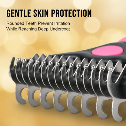 Fempick™ 95% Less Shedding Grooming Tool,2-in-1 Deshedding & Dematting Comb