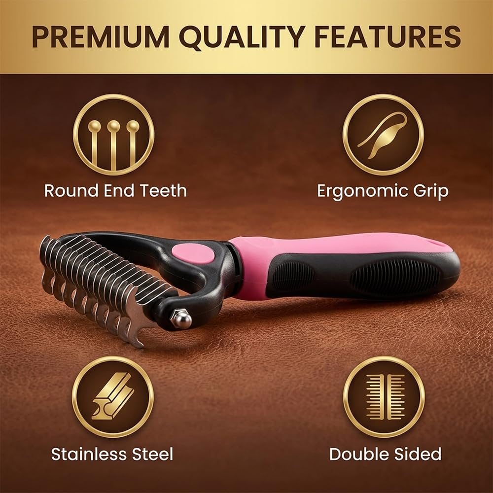 Fempick™ 95% Less Shedding Grooming Tool,2-in-1 Deshedding & Dematting Comb