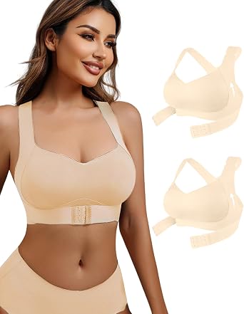 Fempick Wireless Wide-Strap Bra, Seamless Back-Smoothing Full Coverage, W-Shaped 3D Jelly Lift, Soft Stretch Fabric