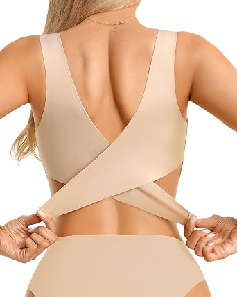 Fempick Wireless Wide-Strap Bra, Seamless Back-Smoothing Full Coverage, W-Shaped 3D Jelly Lift, Soft Stretch Fabric
