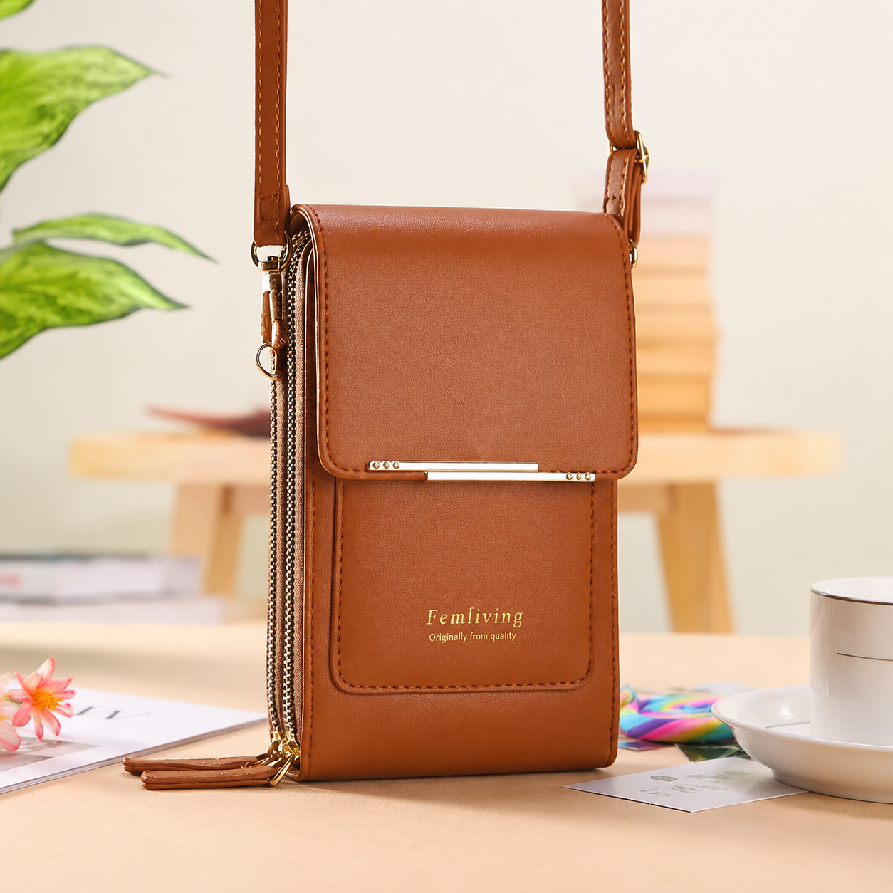 2026 Trendy Minimalist Elegant Women's Touchscreen Crossbody Phone Wallet