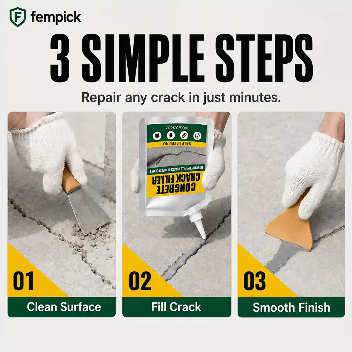 🏠 Waterproof Concrete Crack Filler for Indoor & Outdoor Use