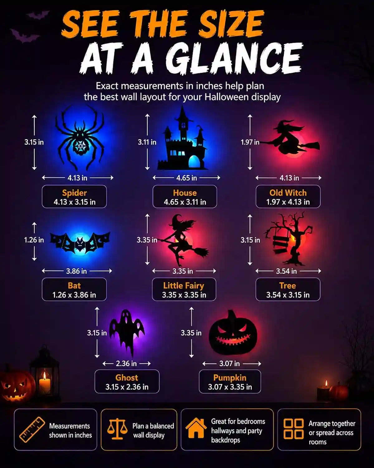Halloween LED Wall Lights Silhouette Stickers