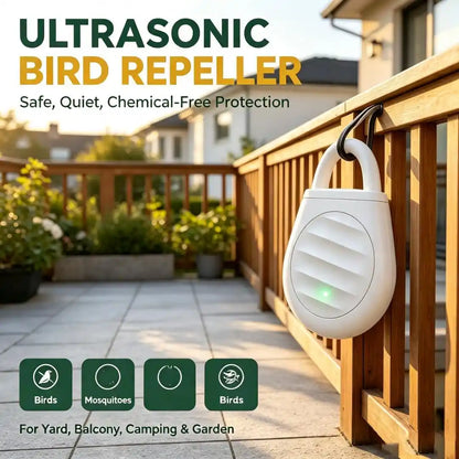 🐦No more trouble from birds, beasts and locusts！Portable Ultrasonic Bird Repellent Keychain