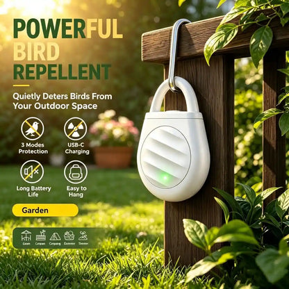 🐦No more trouble from birds, beasts and locusts！Portable Ultrasonic Bird Repellent Keychain