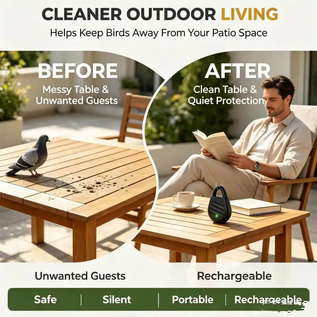 🐦No more trouble from birds, beasts and locusts！Portable Ultrasonic Bird Repellent Keychain