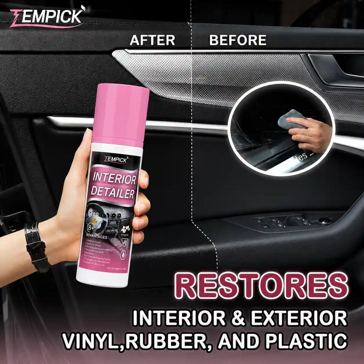 Fempick Ultimate Protection for Vinyl, Rubber, and Plastic Surfaces Car Interior Detailer and Protectant