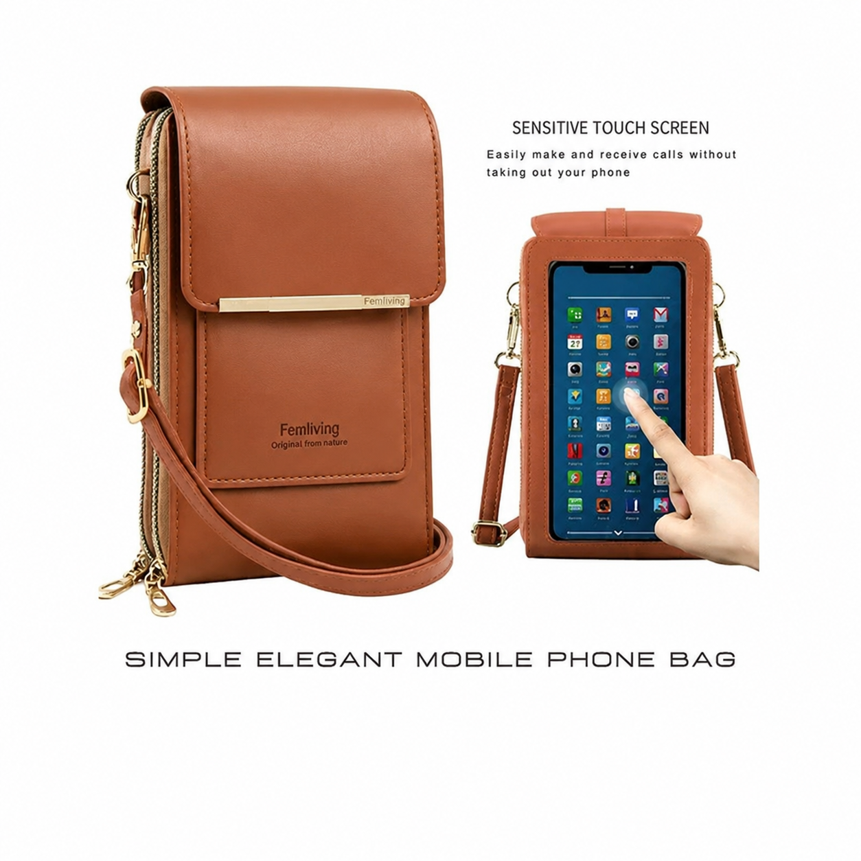 2026 Trendy Minimalist Elegant Women's Touchscreen Crossbody Phone Wallet