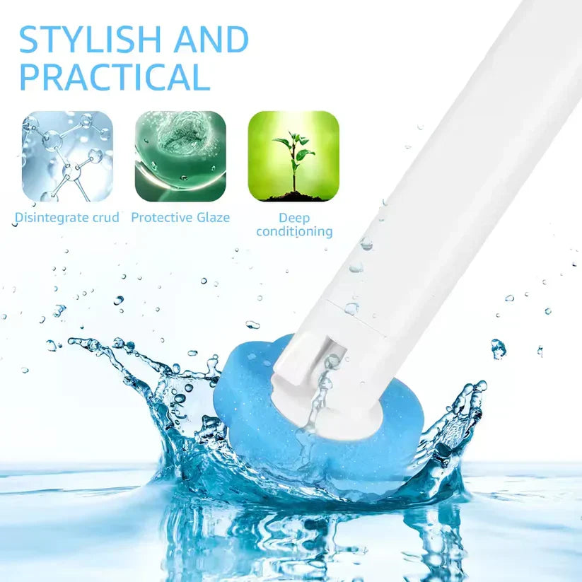 Disposable toilet brush refill head and wand