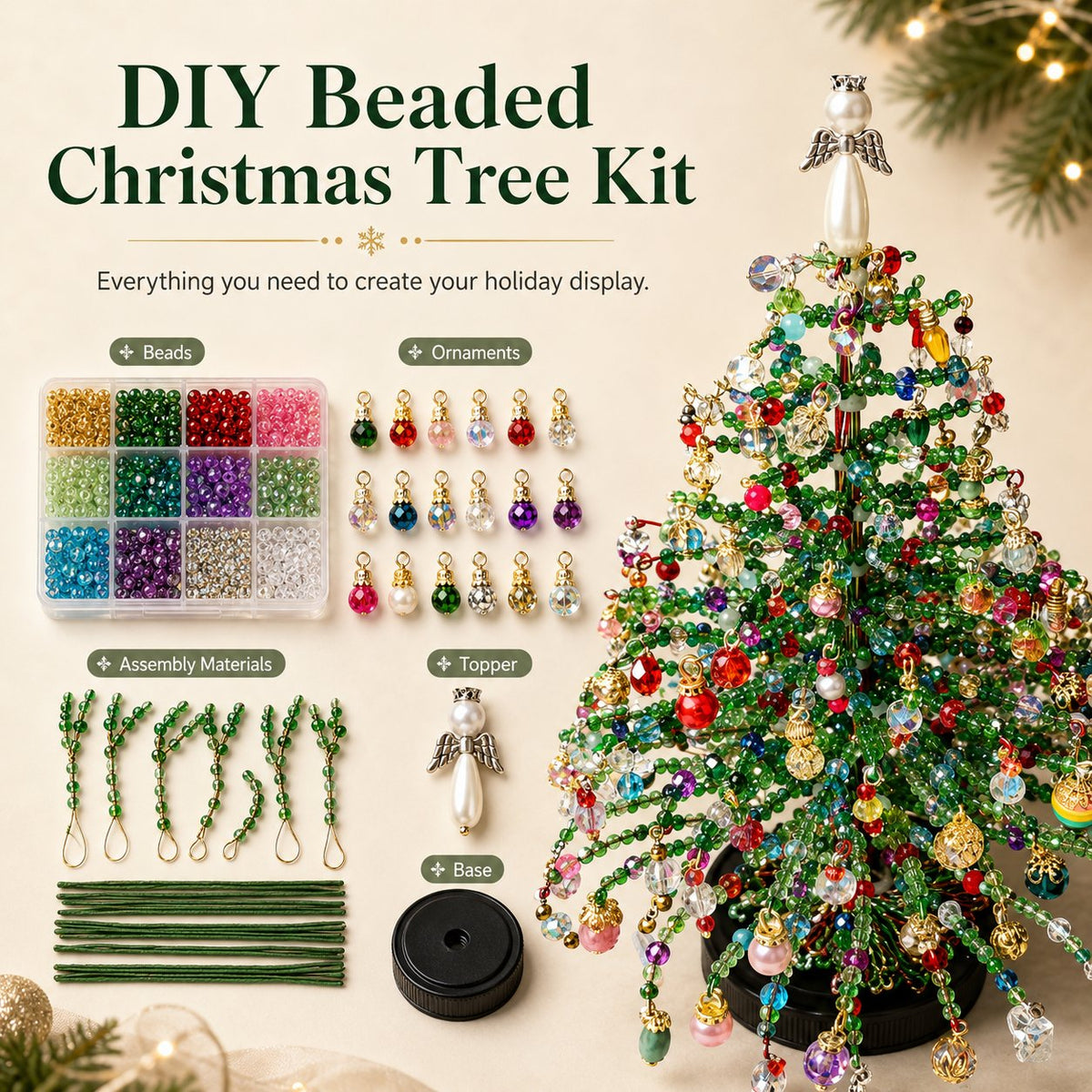 DIY beaded Christmas tree kit