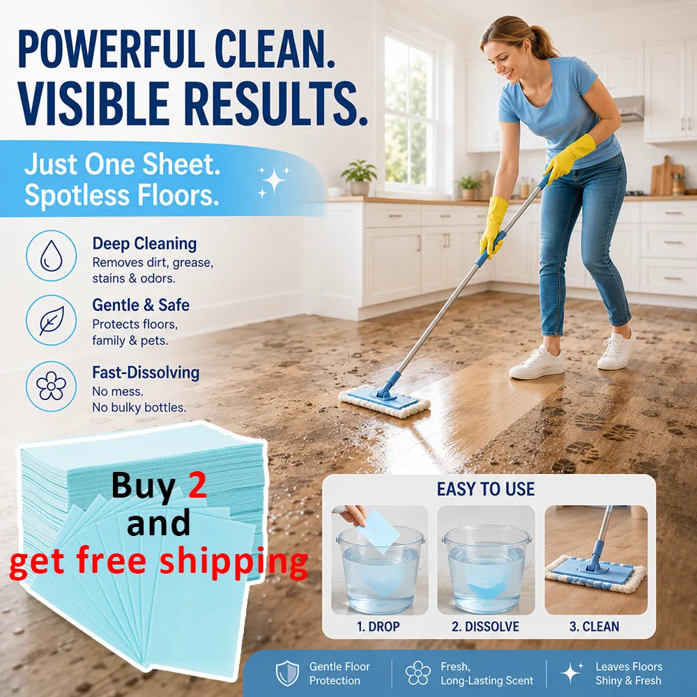 🧼Multi-Purpose Floor Cleaning Sheets – Concentrated Dissolvable Cleaning Tablets for Hardwood & Tile Floors
