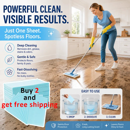 🧼Multi-Purpose Floor Cleaning Sheets – Concentrated Dissolvable Cleaning Tablets for Hardwood & Tile Floors