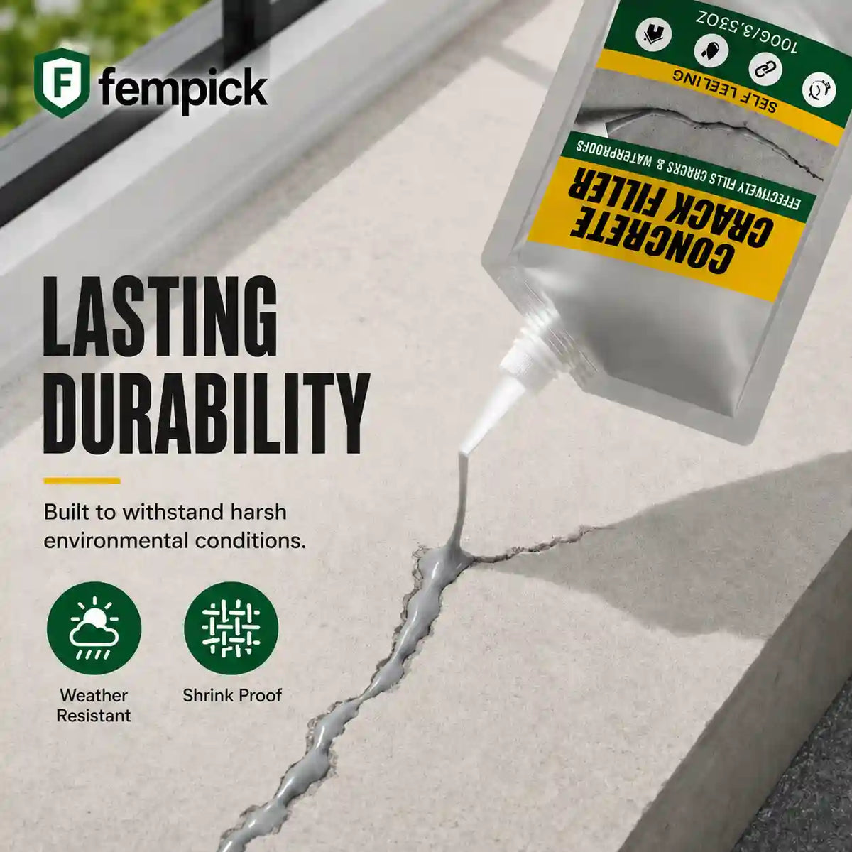 🏠 Waterproof Concrete Crack Filler for Indoor & Outdoor Use