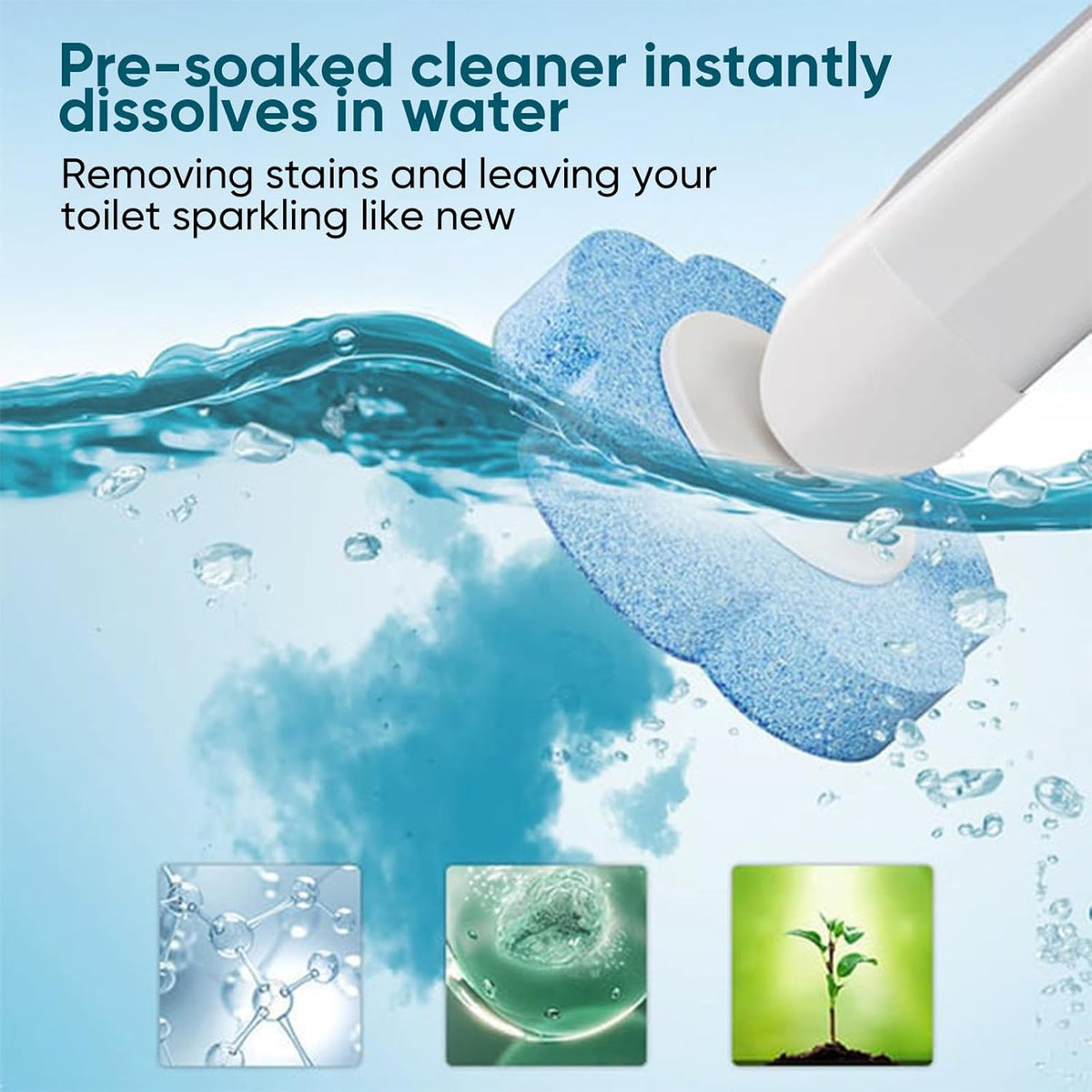 Toilet brush cleaning under the rim and around corners