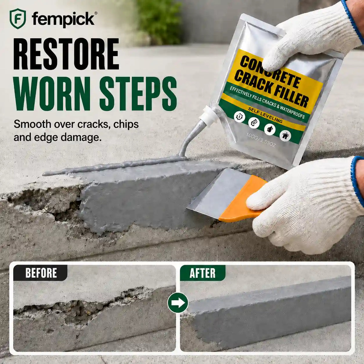 🏠 Waterproof Concrete Crack Filler for Indoor & Outdoor Use