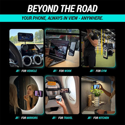 Fempick-X sticks to your car, mirror, desk, or wall. MagSafe compatible for GPS, calls, or shooting content.
