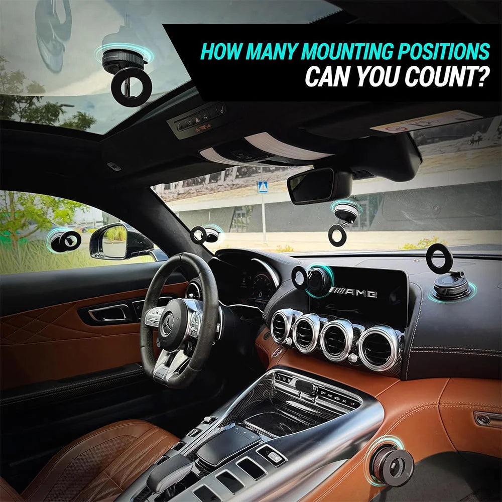 Fempick-X sticks to your car, mirror, desk, or wall. MagSafe compatible for GPS, calls, or shooting content.