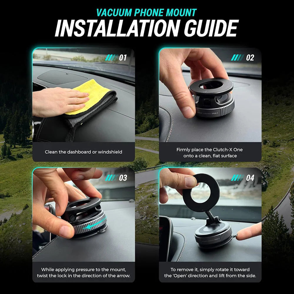 Fempick-X sticks to your car, mirror, desk, or wall. MagSafe compatible for GPS, calls, or shooting content.