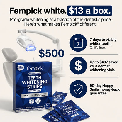 Fempick Whitening Strips - Instant Whitening - 14 Strips