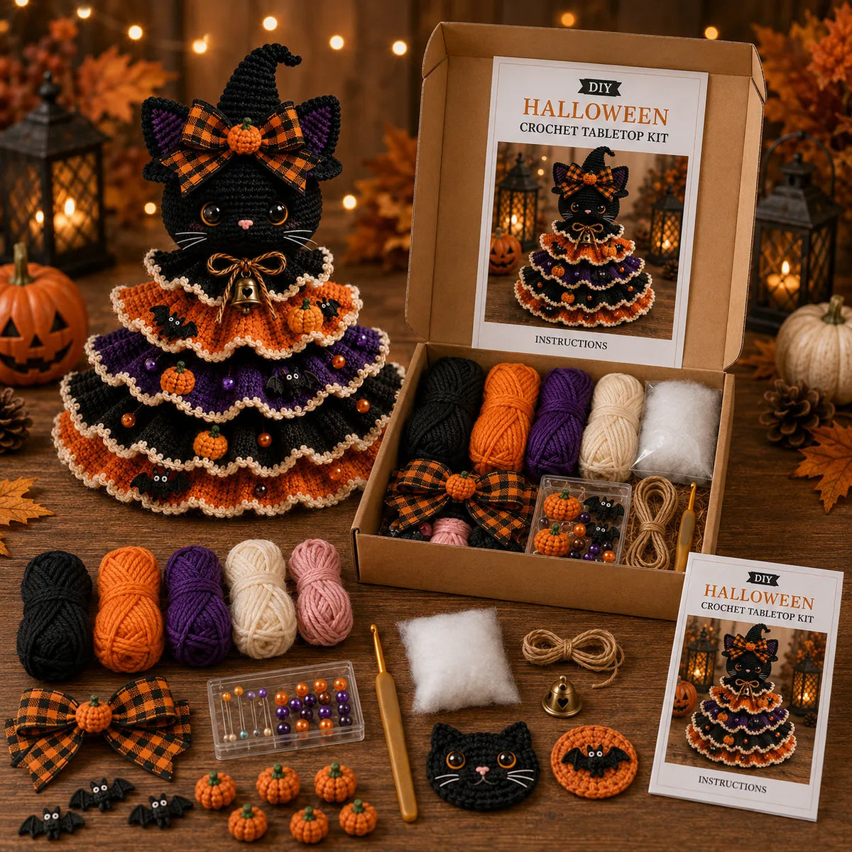 🎃 Halloween Crochet Tabletop Decor DIY Kit