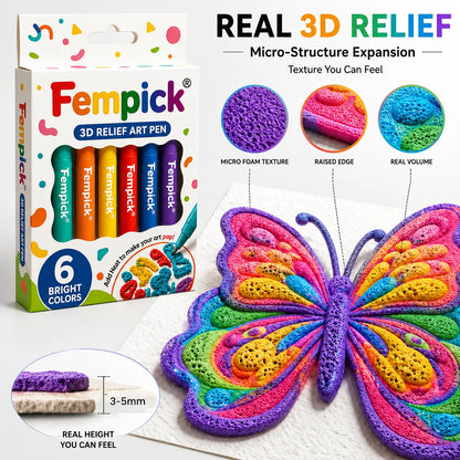 Save 50% by ordering today丨Fempick® 3D Relief Art Pen – Turn Flat Drawings Into Touchable 3D Art🪄