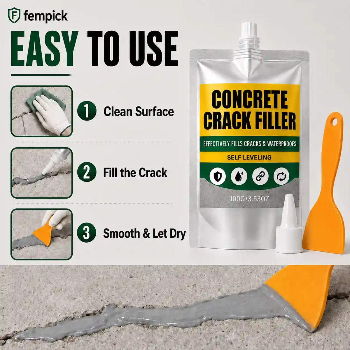 🏠 Waterproof Concrete Crack Filler for Indoor & Outdoor Use