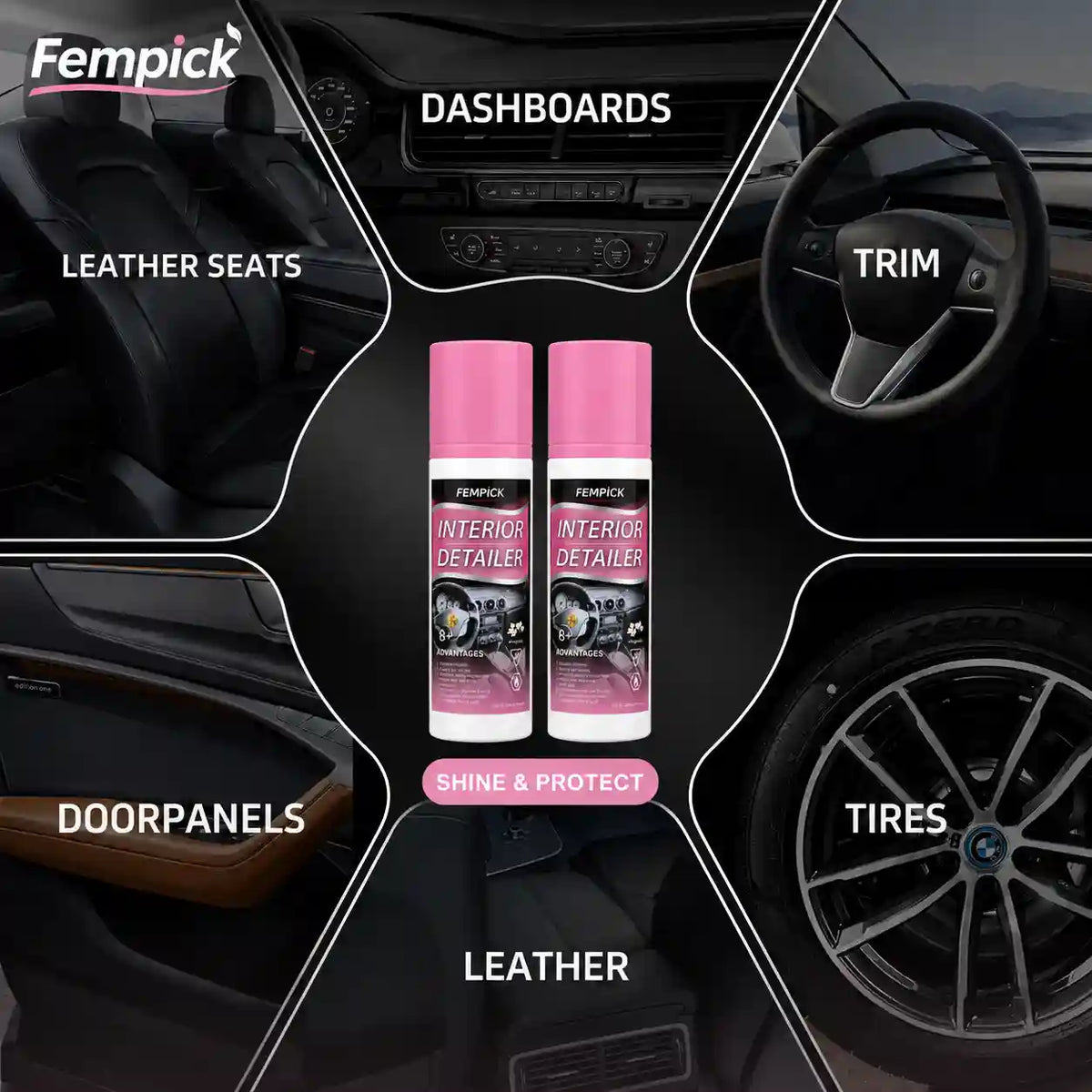 Fempick Ultimate Protection for Vinyl, Rubber, and Plastic Surfaces Car Interior Detailer and Protectant