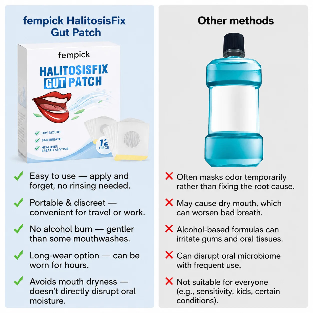 🔥75K+SOLD🔥Fempick® HalitosisFix Gut Patch-Regulates intestinal flora and eliminates oral odor🎉Special limited-time discount