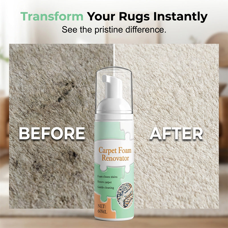 Waterless carpet foam applied to a local stain